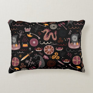 Viking: Seamless, Graphic Design. Decorative Cushion