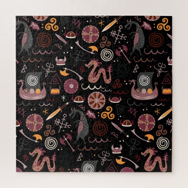 Viking: Seamless, Graphic Design. Jigsaw Puzzle (Vertical)