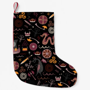 Viking: Seamless, Graphic Design. Small Christmas Stocking