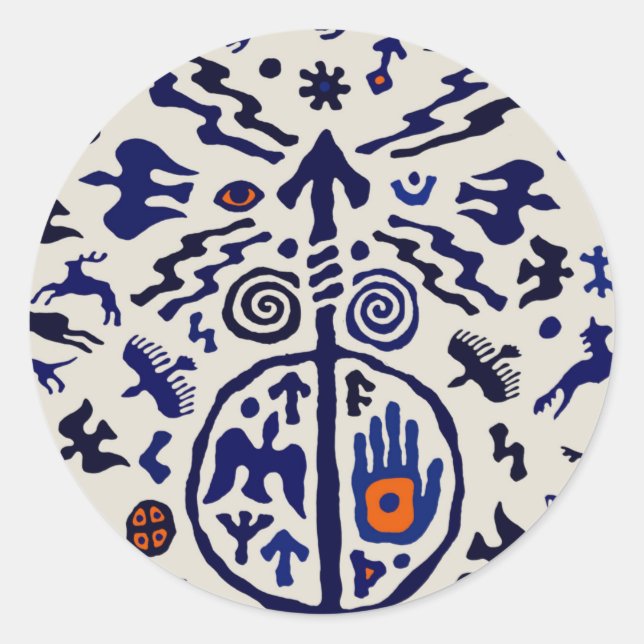 Viking Shaman Ritual Talisman Classic Round Sticker (Front)