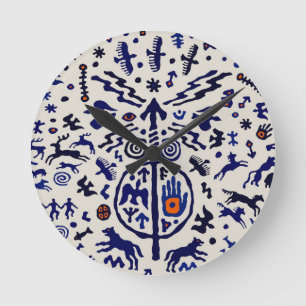 Viking Shaman Ritual Talisman Round Clock