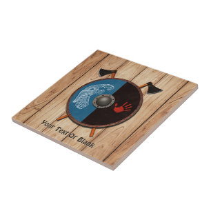 Viking Shield and Axes Ceramic Tile