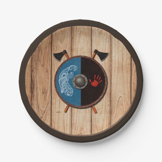 Viking Shield and Axes Paper Plate (Front)