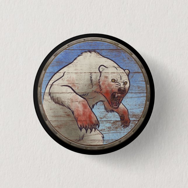 Viking Shield Button - Polar Bear (Front)