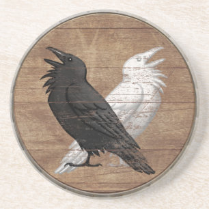 Viking Shield Coaster - Odin's Ravens