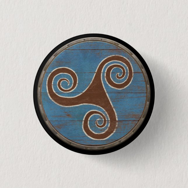 Viking Shield Emblem - Triskele 3 Cm Round Badge (Front)