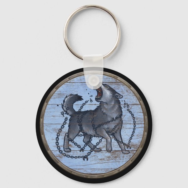 Viking Shield Keychain - Fenrir (Front)