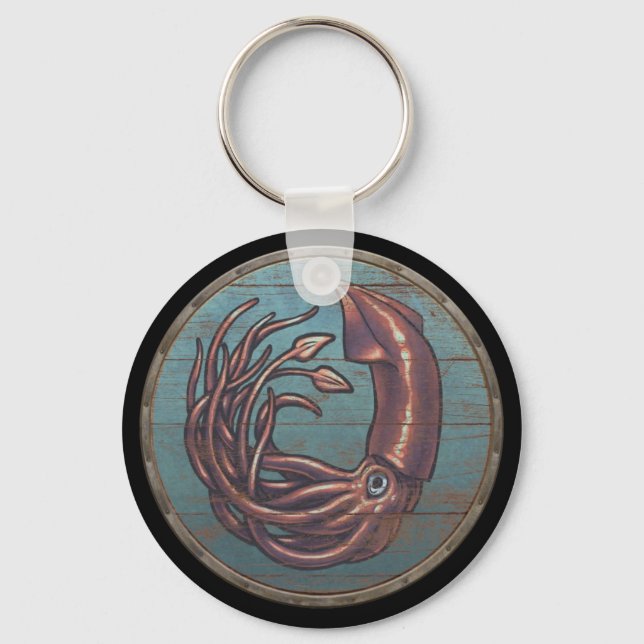 Viking Shield Keychain - Kraken (Front)