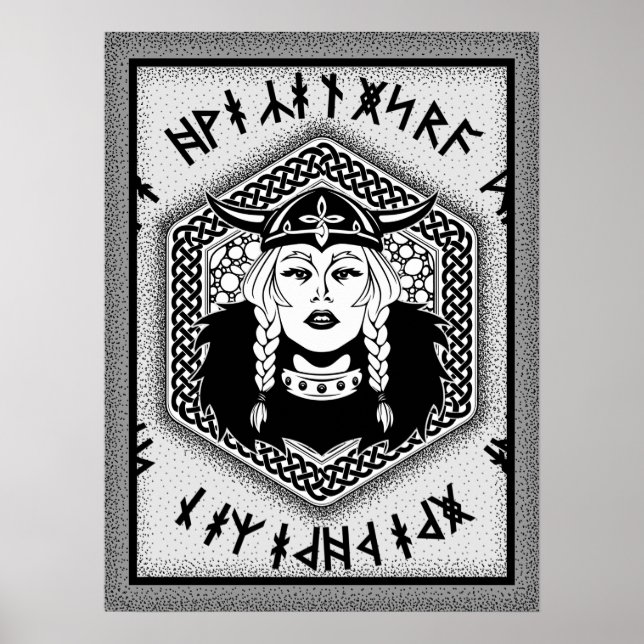 Viking Shield Maiden Celtic Warrior Poster (Front)