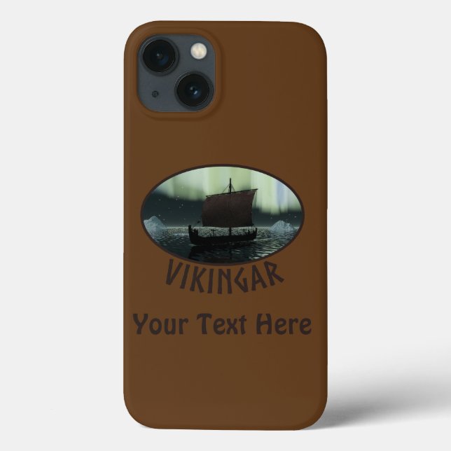 Viking Ship And Northern Lights Case-Mate iPhone Case (Back)