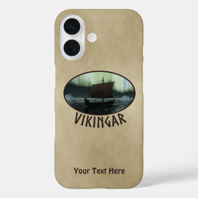 Viking Ship And Northern Lights Case-Mate iPhone Case (Back)