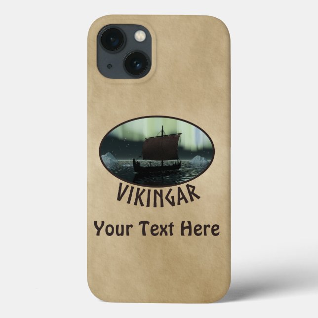 Viking Ship And Northern Lights Case-Mate iPhone Case (Back)