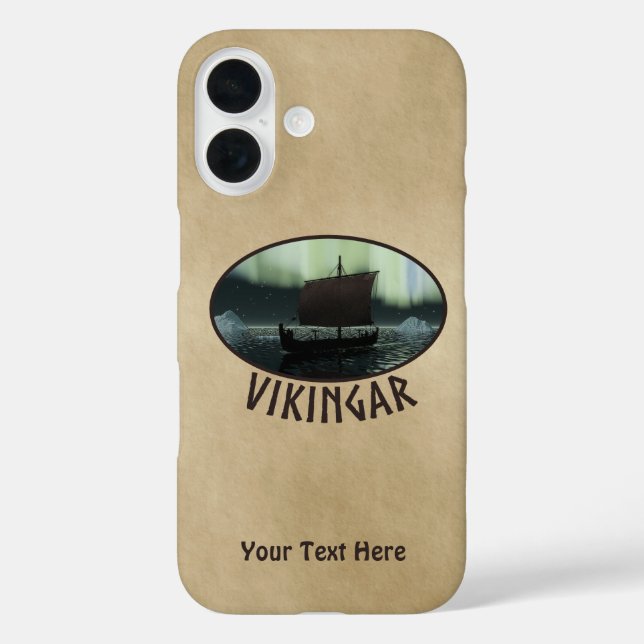Viking Ship And Northern Lights Case-Mate iPhone Case (Back)