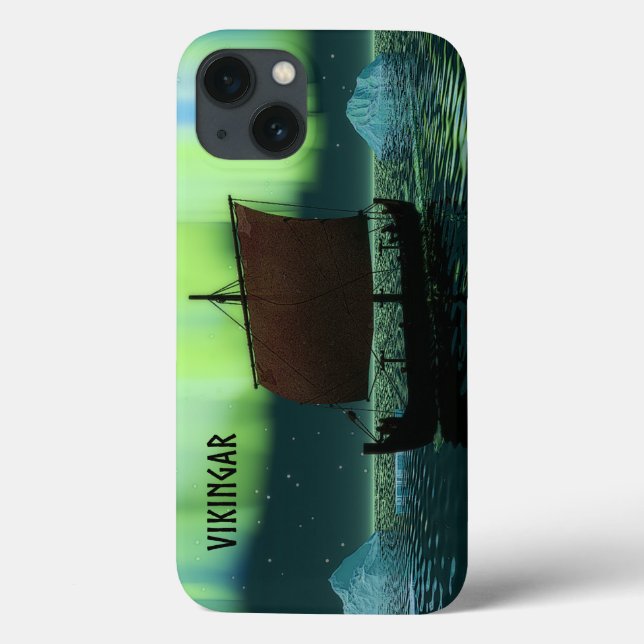 Viking Ship And Northern Lights Case-Mate iPhone Case (Back)