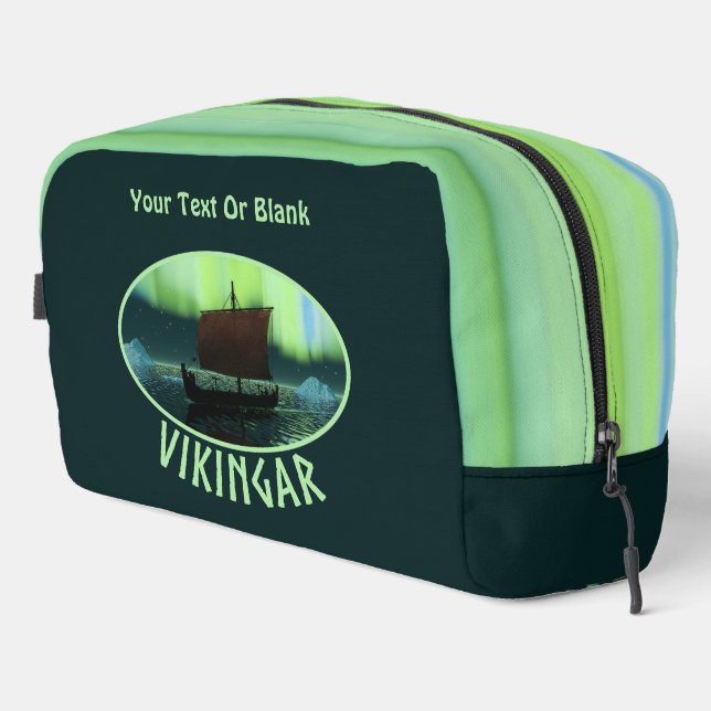 Viking Ship And Northern Lights Dopp Kit (Right Corner)