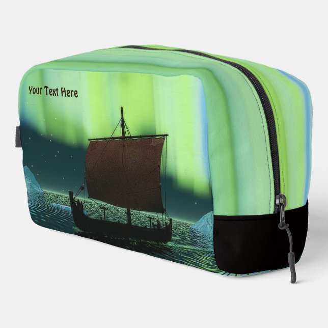 Viking Ship And Northern Lights Dopp Kit (Right Corner)