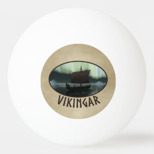 Viking Ship And Northern Lights Ping Pong Ball