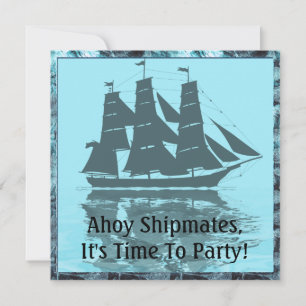 Viking Ship Birthday Invitation