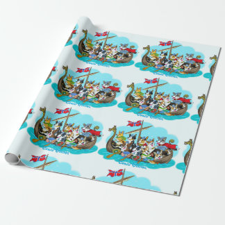 Viking ship filled with Corgis Wrapping Paper