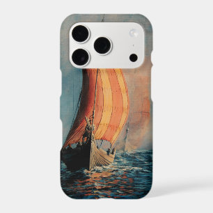 Viking ship/long boat in sail on ocean