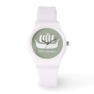 Viking ship/longboat with custom background colour watch