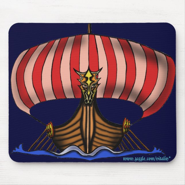 Viking ship mousepad design (Front)