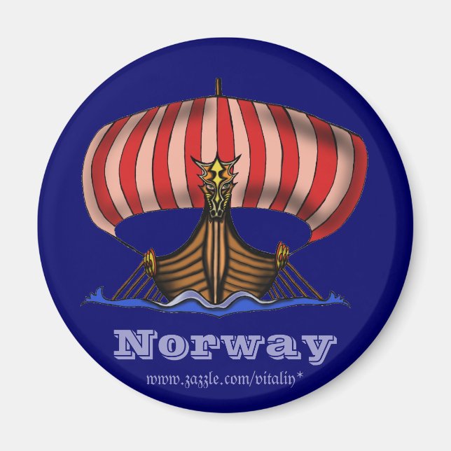 Viking ship Norway cool magnet (Front)