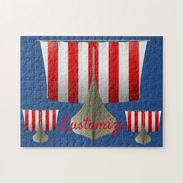 Viking Ship Sailing Thunder_Cove Jigsaw Puzzle (Horizontal)