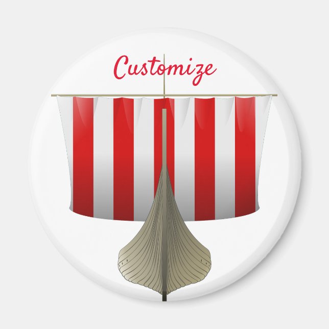 Viking Ship Sailing Thunder_Cove Magnet (Front)
