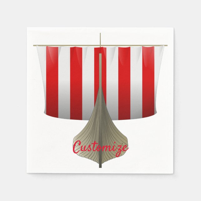 Viking Ship Sailing Thunder_Cove Napkin (Front)