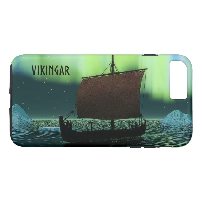 Viking Ship Under Northern Lights Case-Mate iPhone Case (Back (Horizontal))