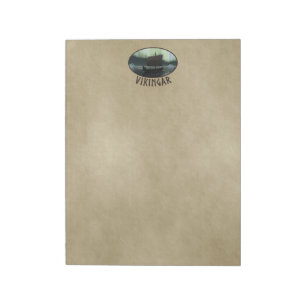 Viking Ship Under Northern Lights Notepad