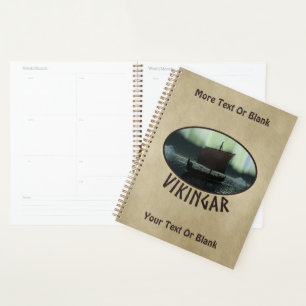 Viking Ship Under Northern Lights Planner