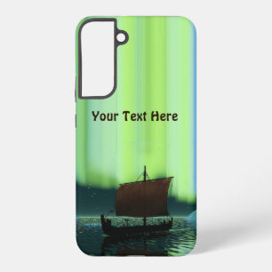 Viking Ship Under Northern Lights Samsung Galaxy Case