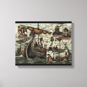 Viking ships canvas print