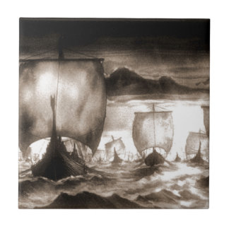 VIKING SHIPS CERAMIC TILE