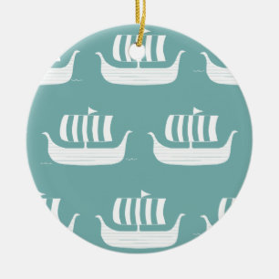 Viking ships custom ornament