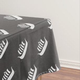 Viking ships/longboat w/custom background colour tablecloth