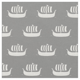 Viking ships/longboats w/custom background colour fabric