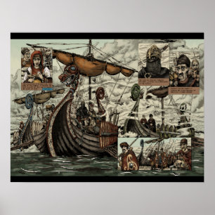 Viking ships poster