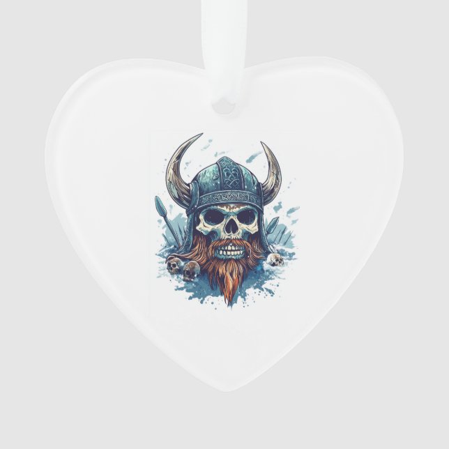 Viking Skull Berserker Ornament (Front)
