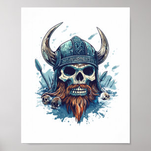 Viking Skull Berserker Poster