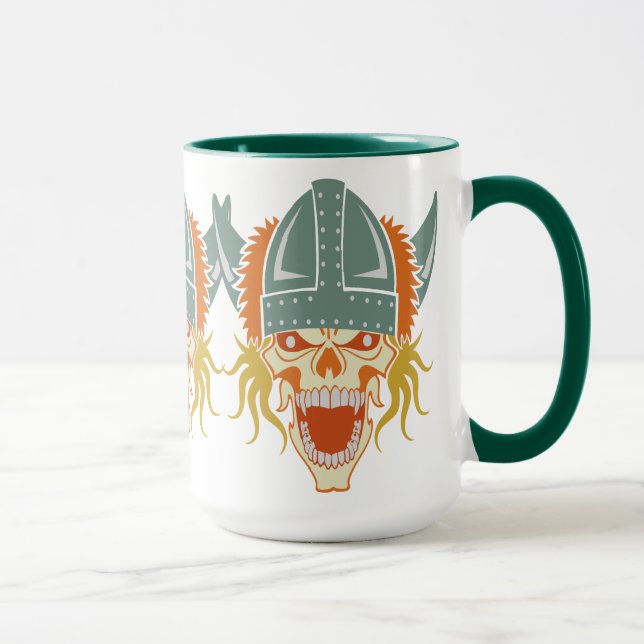 VIKING skull custom mug - choose style, colour (Right)