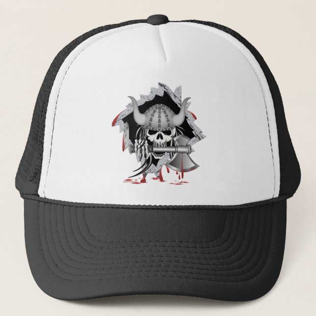 Viking Skull Trucker Hat (Front)