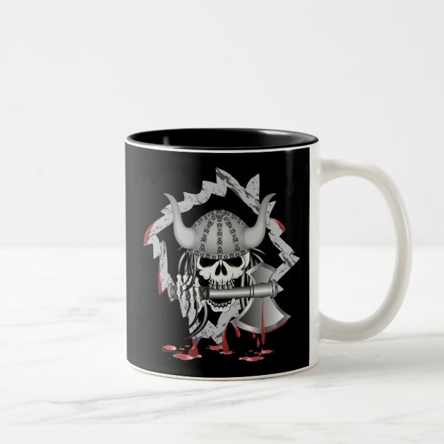 Viking Skull Two-Tone Coffee Mug (Right)