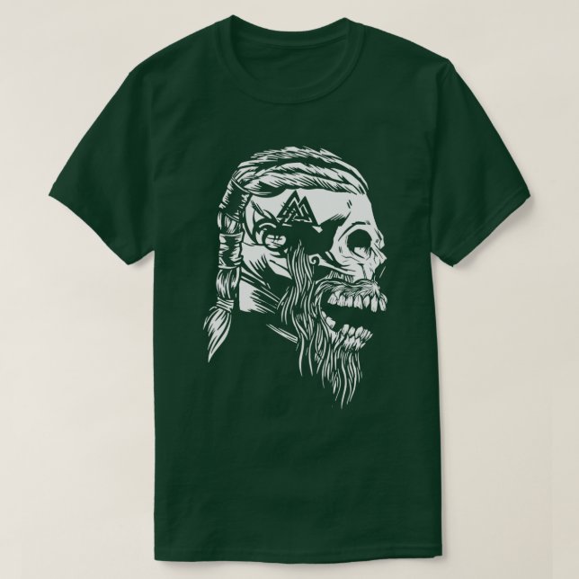 Viking Skull Walhalla T-Shirt (Design Front)