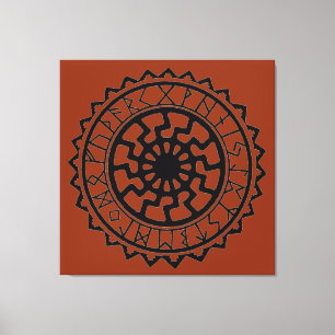 Viking Sun Celtic Rune Calendar Canvas Print