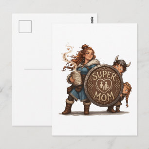 Viking Super Mum Warrior Mother's Day Postcard