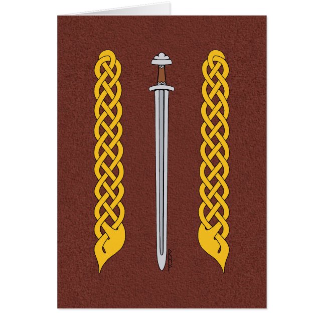 Viking Sword and Plaitwork Greeting Card (Front)