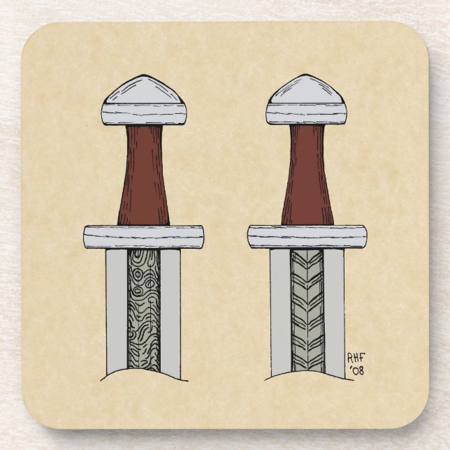 Viking Sword Pattern Welding Coaster (Front)
